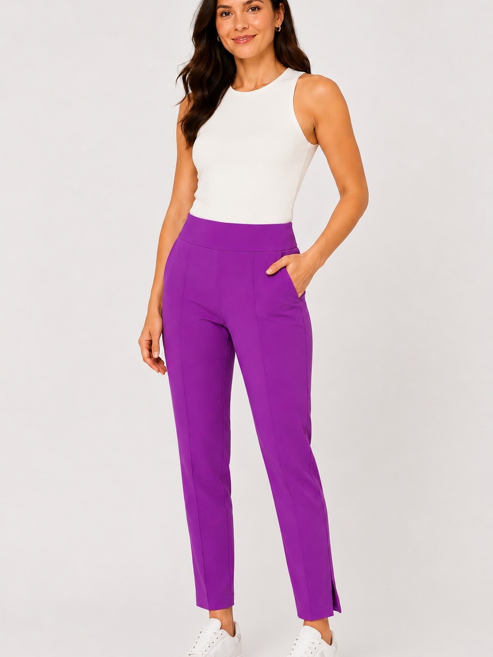 Athleta Brooklyn Heights Vienna Slim Pants Women’s Size 8 Magenta Pull-On Travel